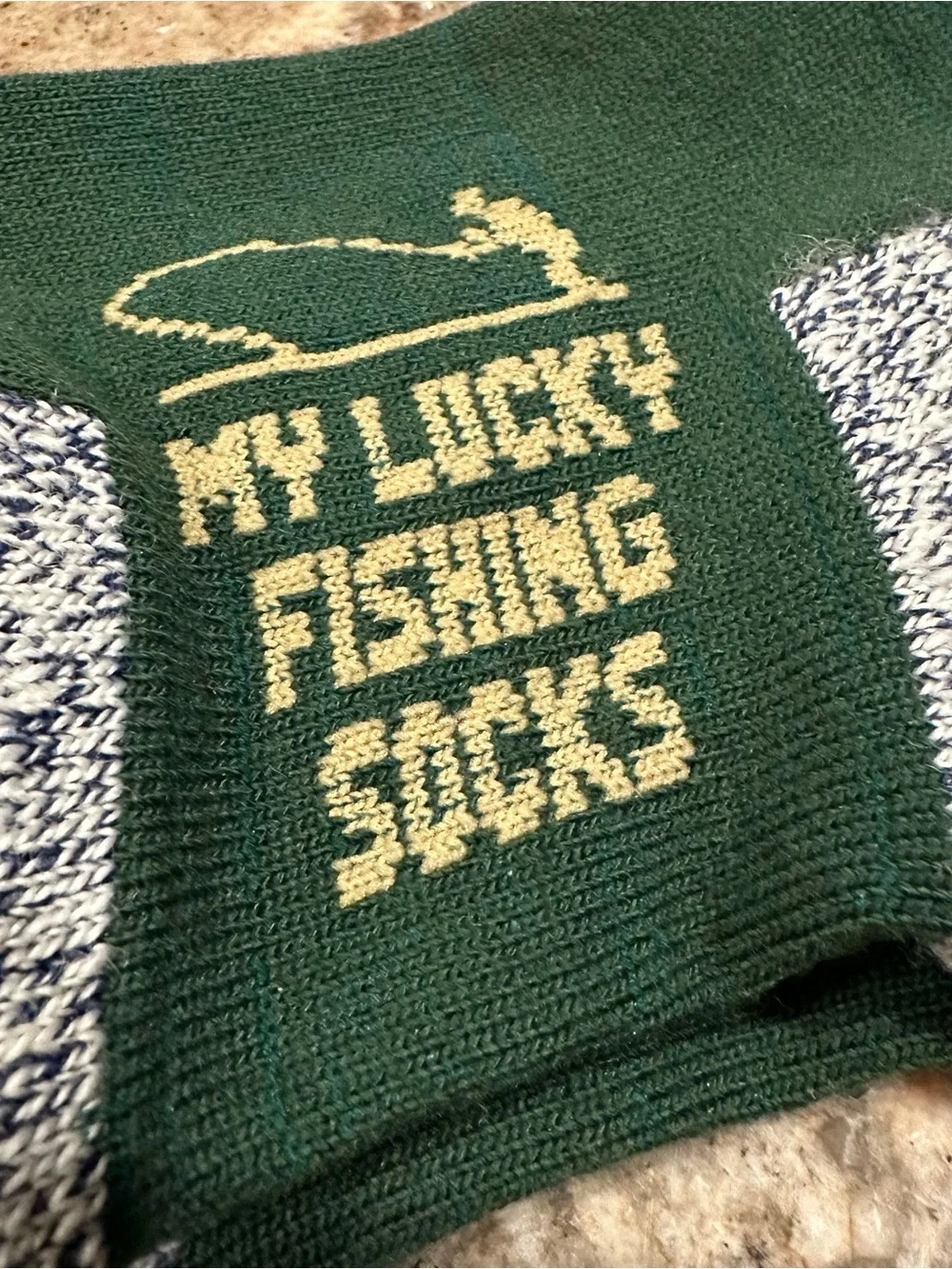 NWOT For Bare Feet Over the Calf TREKKER Wool Blend My Lucky Fishing Socks Large